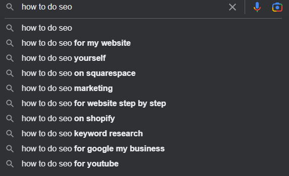Keyword Autosuggest for Google Keywords and Questions sample appearance on Google